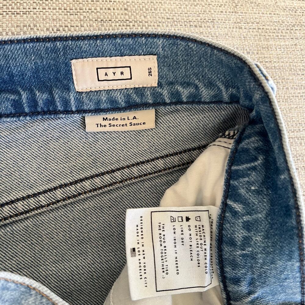 AYR The Secret Sauce Jeans Heirloom Wash 26S Relaxed Straight Leg Light Blue - Picture 5 of 8